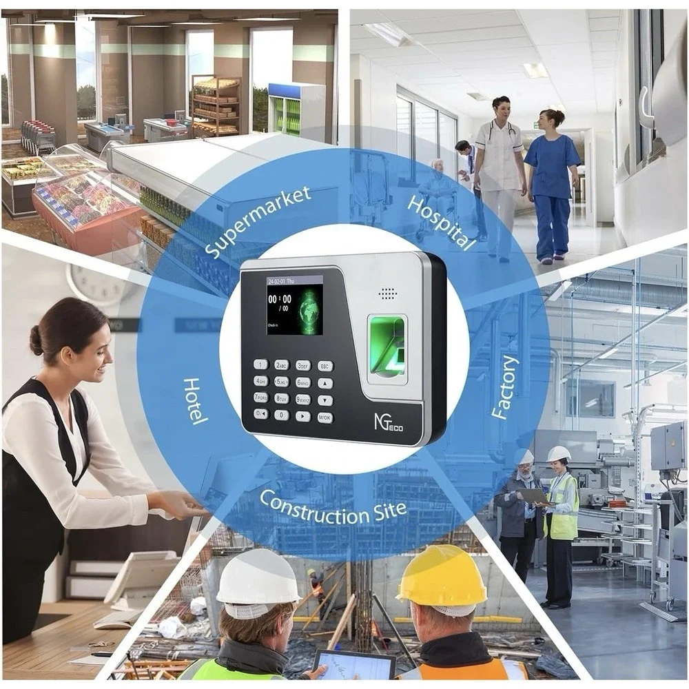 NGTeco Biometric Time Clock Fingerprint & PIN Standalone